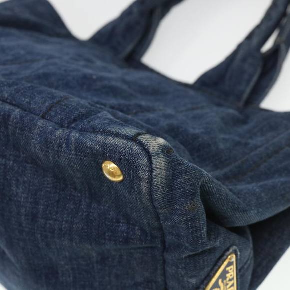 PRADA Canapa GM Hand Bag Canvas Blue Auth 38860 - Picture 16 of 16